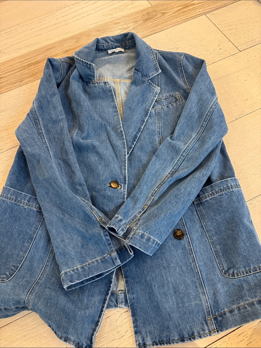 Crescent Blue Denim Blazer Jacket